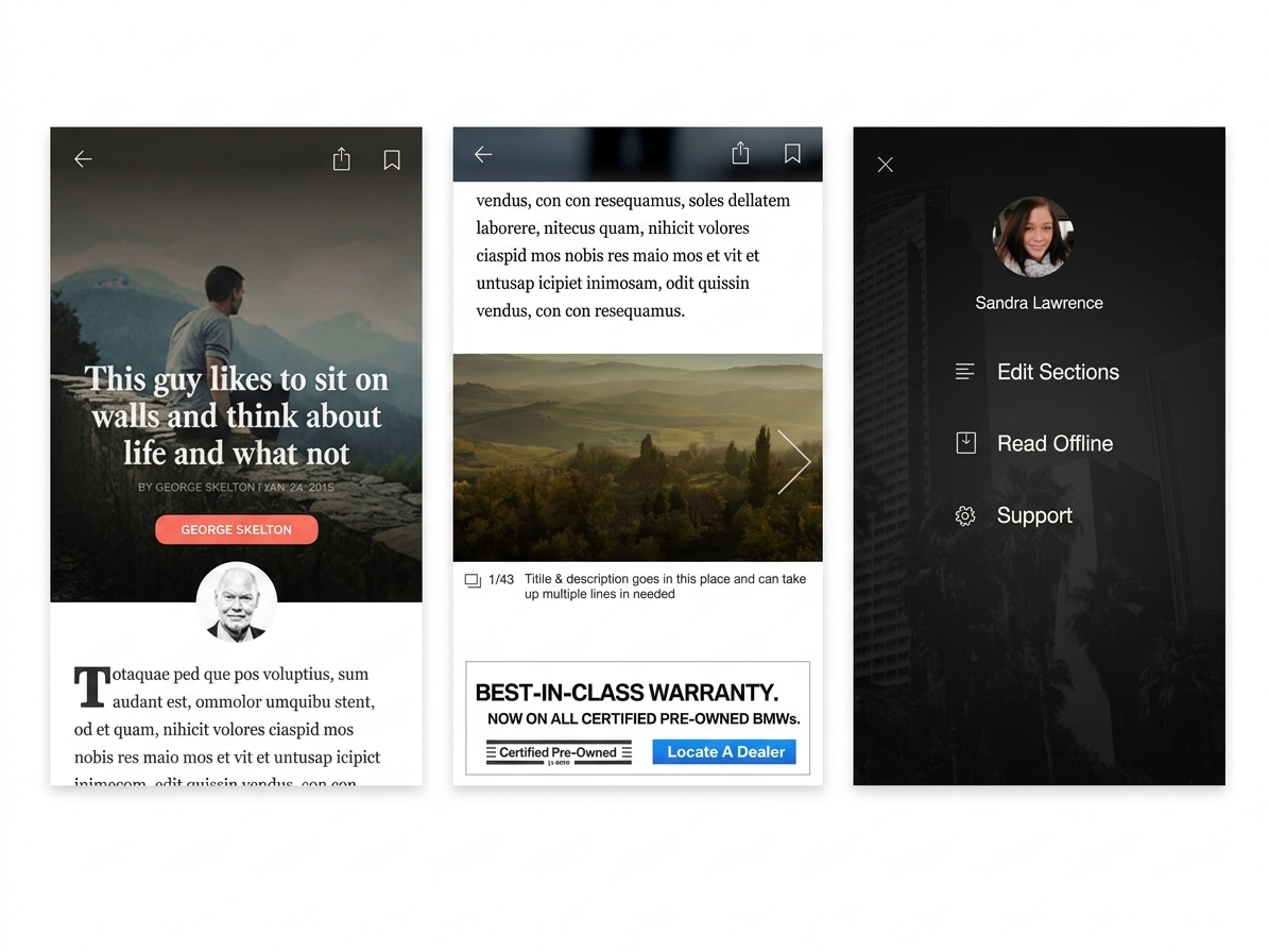 LA Times App screens